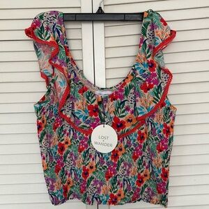 NWT Lost + Wander floral top XL